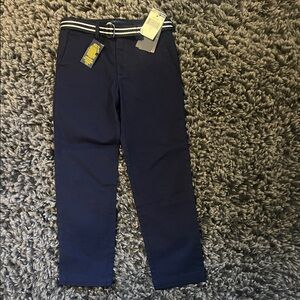 Navy Blue Ralph Lauren Pants with Striped Belt (5)
